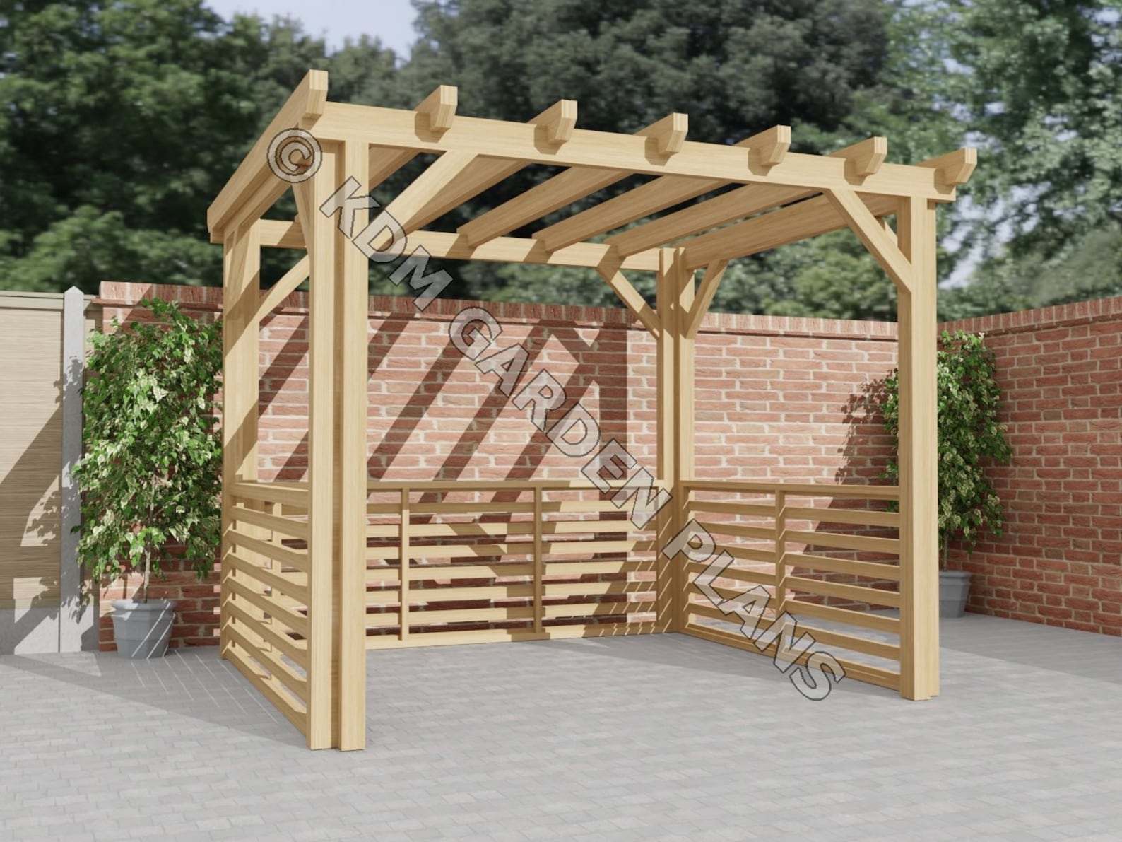 Wooden Garden Pergola 3m X 2.5m DIY woodwork Plans UK Metric Etsy UK