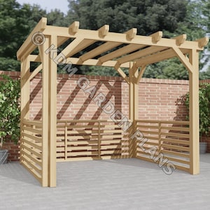 Plans for Wooden Pergola 10Ft x 9Ft DIY Digital Woodwork Plans Download Only US Imperial with Cut Lists
