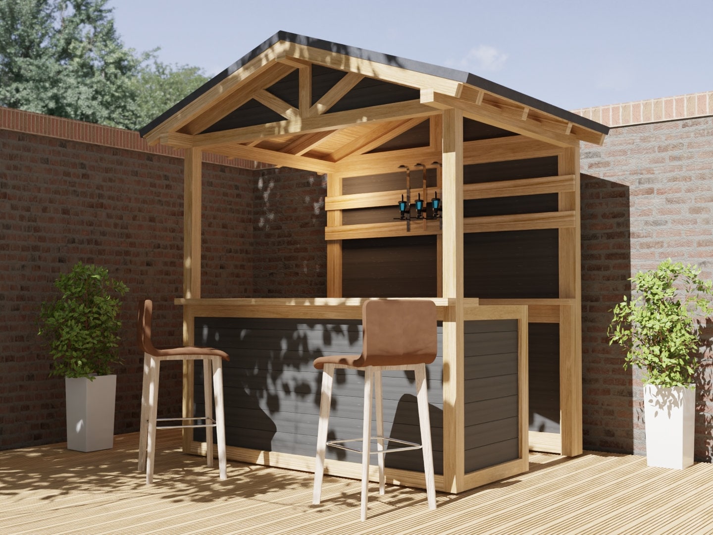 Gartenbar Outdoor-Bar aus behandeltem Holz Tiki-Bar-DIY-Kit 