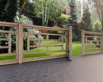 Garden Fencing Plans, Balustrade and Gate System, DIY Woodwork (PDF Download)