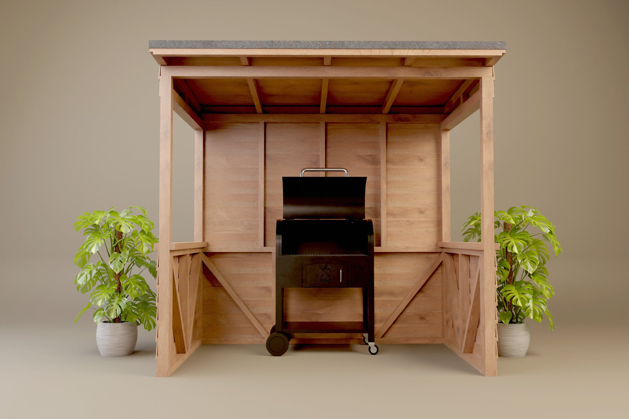 Plans pour abri de barbecue en bois 1,5 m x 2,4 m Plans numériques bricolage de menuiserie uniquement pour abri de barbecue métrique au Royaume-Uni av