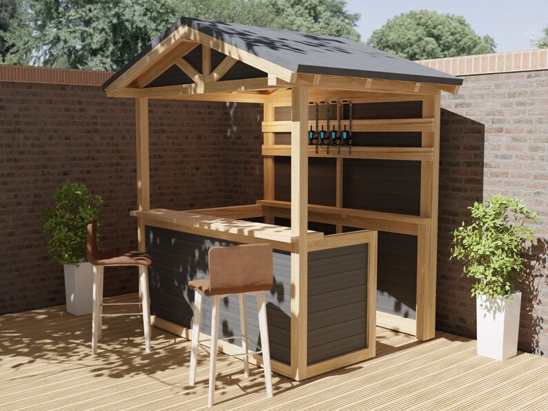 Home Bar Outdoor Pitched Roof 2mx1.5m Tiki build Plans Only Etsy
