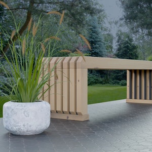 Plans for Modern Garden Bench Seat 1.8m DIY Digital Woodwork Plans Only UK Metric with Cut Lists