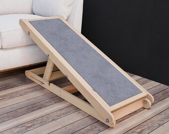 Rampa plegable ajustable para perros para auto, camión, SUV, cama, sofá,  escaleras, rampas de madera para mascotas para perros pequeños y gatos con