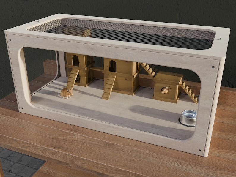 Plans for Wooden Clear Sided Cage Mice Hamster Gerbil 0.85mx0.4mx0.38m ...