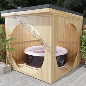 Plans for Spa Shelter 2.6 x 2.6m Cube Lazy Spa Hot Tub Digital Woodwork Plan Download Only UK Metric Excludes Materials