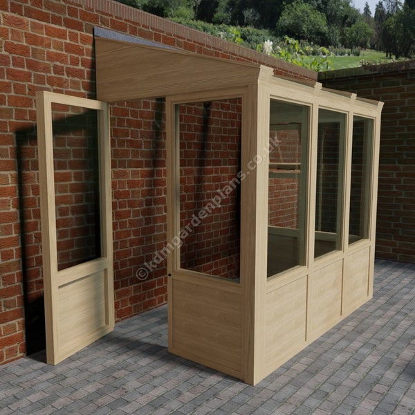 Lean To Greenhouse Plans: DIY Woodworking, 4ft x 8ft (Digital Download)