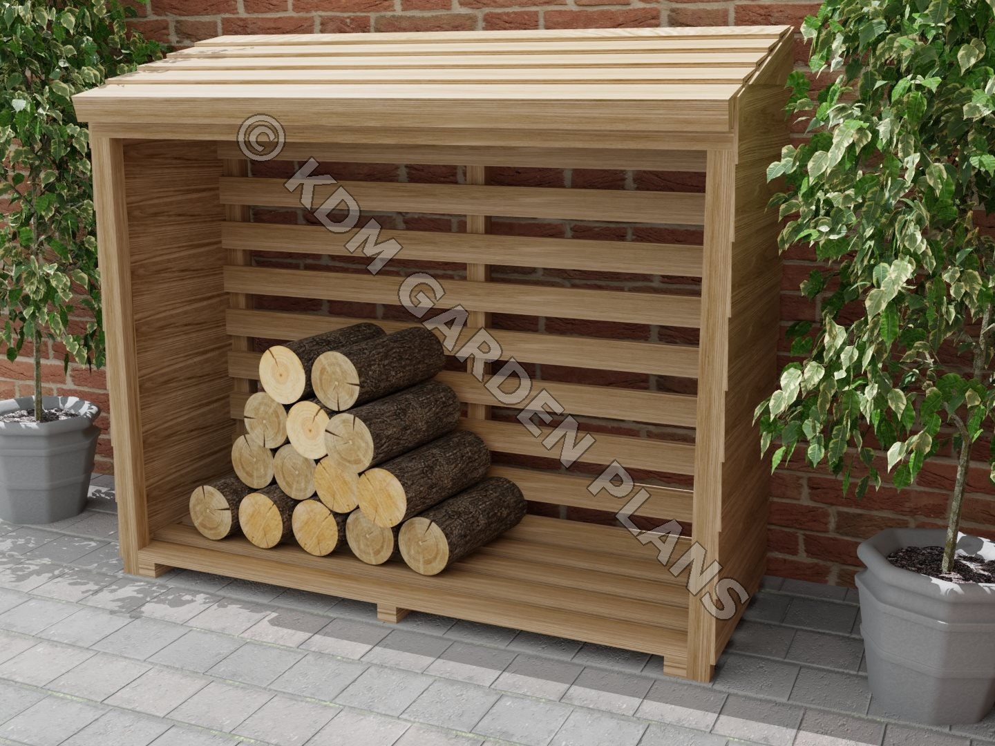 Garden Log Store 1.55x0.57m DIY build Plans Only No Etsy