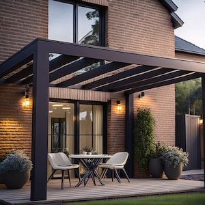 Plan for Wooden Garden Shelter (12ft x 12ft) & Deck DIY Digital Woodwork Plan Download US Imperial with Cut Lists Optional Clear Roof