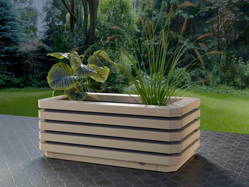 Plans for Modern Wooden Garden Planter Box 36 DIY Digital Woodwork Plans Only US Imperial Inches Excludes Materials zdjęcie 7