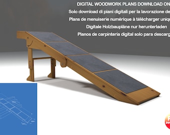 Plannen voor in hoogte verstelbare hondenoprit voor auto en toegang tot trappen DIY digitale houtwerkplannen Alleen downloaden VK Metrisch Exclusief materialen