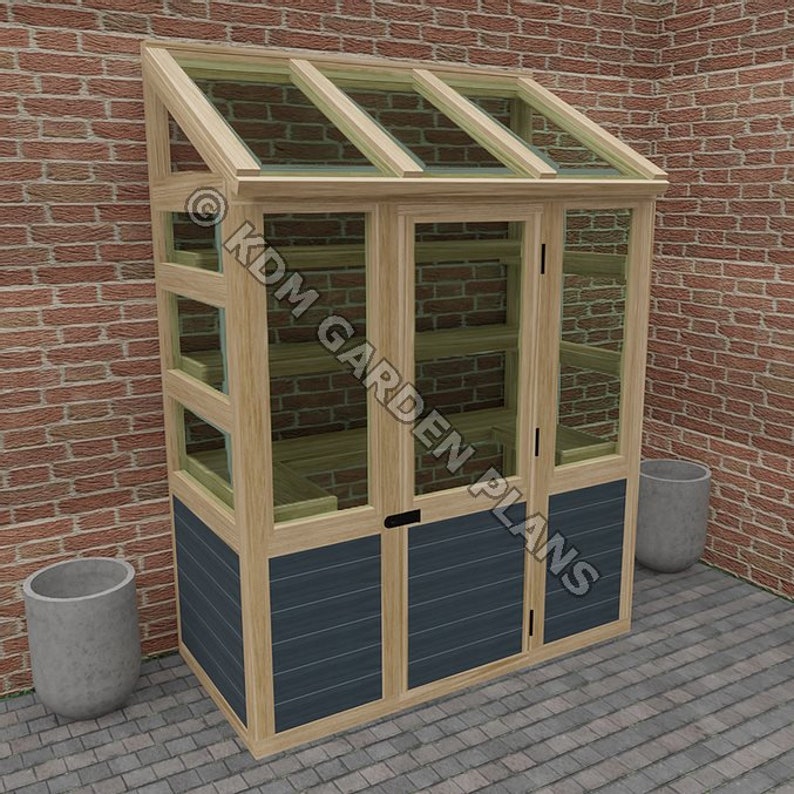 Wooden Lean to Greenhouse build Plans Only No Materials UK Etsy