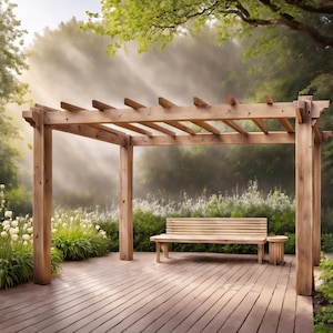 Plans for Wooden Garden Pergola 3.6m x 3.6m (12ft x 12ft) DIY Digital Woodwork Plans Download Only UK Metric with Cut Lists