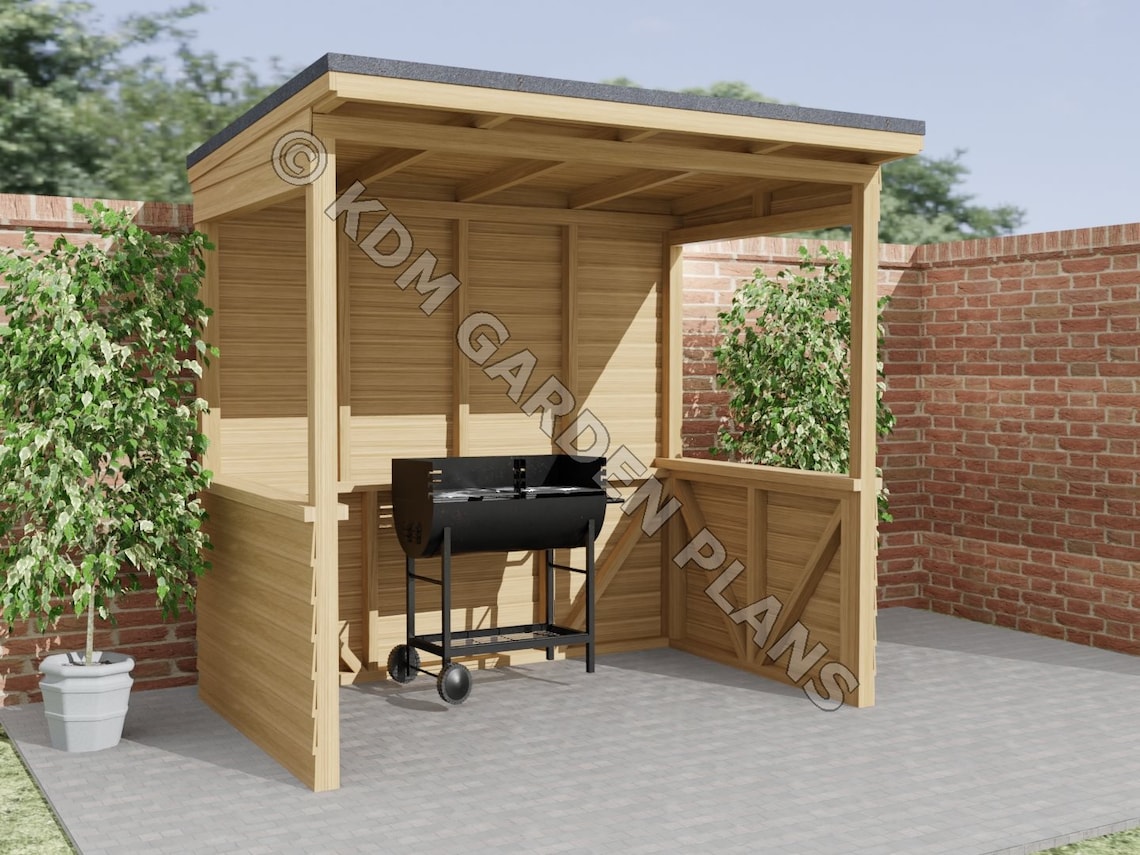 Garden BBQ Barbeque Shelter 1.5mx2.4m build Plans Only No Etsy UK
