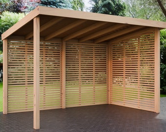 Refugio de jardín de madera 2,5 m x 3,6 m Barbacoa BBQ Refugio de cocina Planos de carpintería digital Descargar solo cabaña de barbacoa métrica del Reino Unido