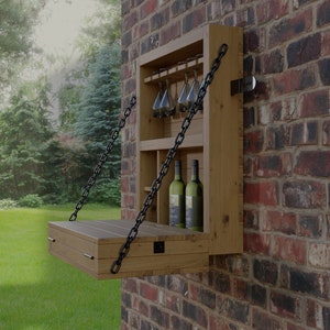 Plannen voor houten wandbar Cocktail Gin DIY digitaal houtwerk Plannen alleen VK metrisch met snijlijsten