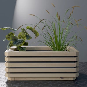 Plannen voor moderne houten plantenbak 900 mm DIY digitaal houtwerkplannen alleen VK metrisch met kniplijsten