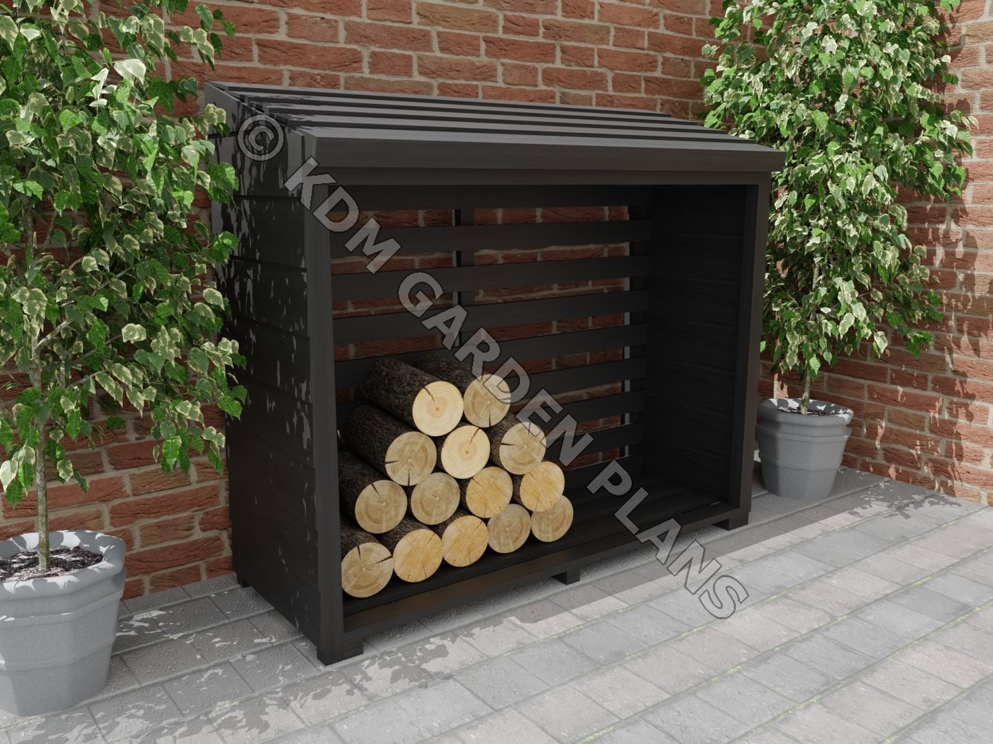 Garden Log Store 1.55x0.57m DIY build Plans Only No Etsy