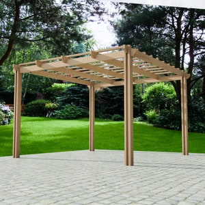 Plans for Wooden Garden Pergola 12ft x 12ft DIY Digital Woodwork Plans Download Only US Imperial Inches Version with Cut Lists