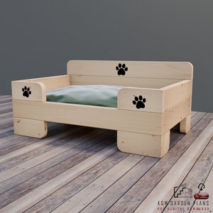 Raised Dog Bed with side access 120cm x 70cm Dog Bedding Woodwork Plans Digital PDF Download Only DIY UK Metric mm Excludes Materials image 3