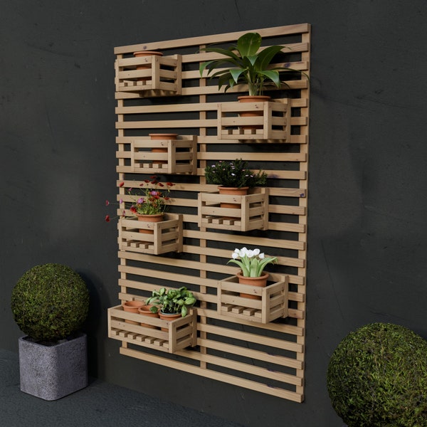 Plans for Wooden Planter Living Wall 1.2m x 1.8m DIY Digital Woodwork Plans Only UK Metric Excludes Materials