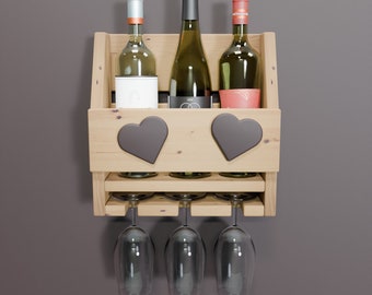 Piani per cuori d'amore Portabottiglie in legno Facile da costruire Piani di falegnameria digitale fai-da-te Solo portabottiglie per vino e vetro metrico nel Regno Unito, materiali esclusi