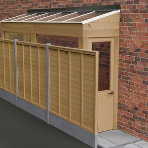 Plans for Wooden Narrow Covered Lean To Side of House Shelter 0.9m Digital Woodwork Plans Download UK Metric with Cut Lists Clear Roof