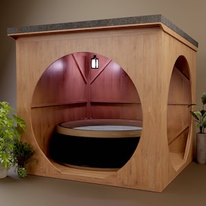 Pläne für Spa Shelter 2,6 m x 2,6 m Cube Lazy Spa Hot Pot Digitaler Holzarbeitsplan Download Nur UK Metric mit Schnittlisten