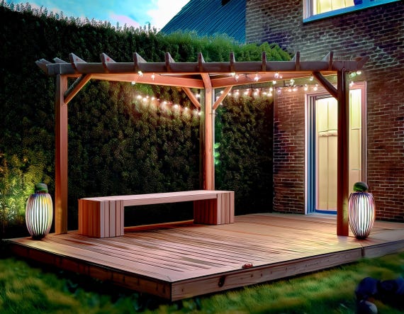 FMhotu Pergola DIY Kit - 3-weg T-beugels Voor 4x4 Houten Balken, Zelf Bouwen Pergola Of Tuinhuis
