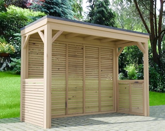 Plans for Wooden Outdoor Garden Kitchen 1.3m x 3.0m Barbeque BBQ Shelter DIY Digital Woodwork Plans Only UK Metric with Cut Lists