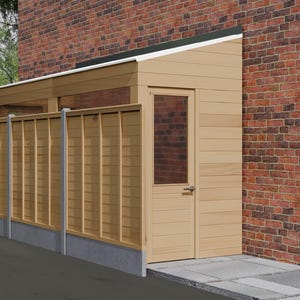 Plans for Wooden Narrow Covered Lean To Side of House Shelter 1.5m Digital Woodwork Plans Download UK Metric with Cut Lists Clear Roof