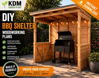 Bouwtekeningen voor een zelfbouw barbecue-overkapping: instructies voor het bouwen volgens de Britse metrische maten (pdf-download)