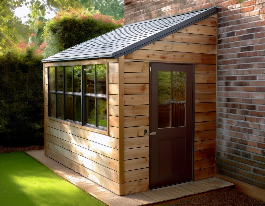 Plans for 6ft X 10ft Wooden Garden Lean to Garden Building Shed ...