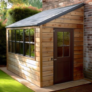 Plans for 1.8m x 3.0m Wooden Garden Lean To Garden Building Shed Workshop Digital Woodwork Plans Download Only UK Metric with Cut Lists