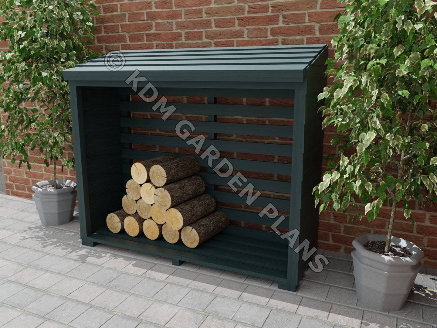 Garden Log Store 1.55x0.57m DIY build Plans Only No Etsy