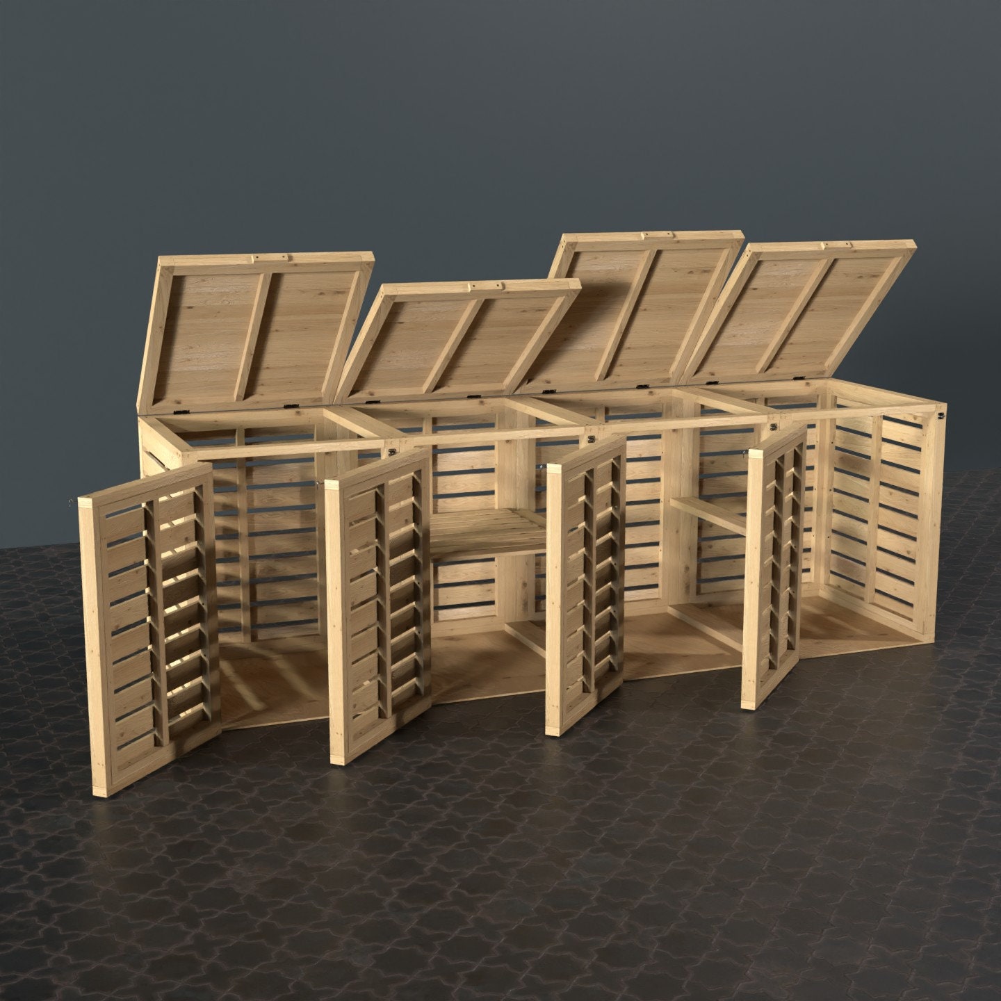 Quad Triple Double and Single Garbage Trash Wheelie Bin - Etsy