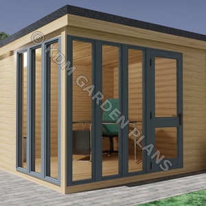 Plans for Garden Office (3.1mx2.8m) Summer House Cabin DIY Digital Woodwork Plans Only UK Metric with Cut Lists