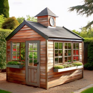 Plans for 2.4m x 3.0m 8x10 Wooden Summer Garden Building Shed Workshop Digital Woodwork Plans Download Only UK Metric with Cut Lists