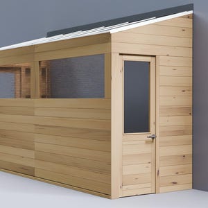 Plans for Wooden Narrow Covered Lean To Side of House Shelter 1.8m Digital Woodwork Plans Download UK Metric with Cut Lists Clear Roof