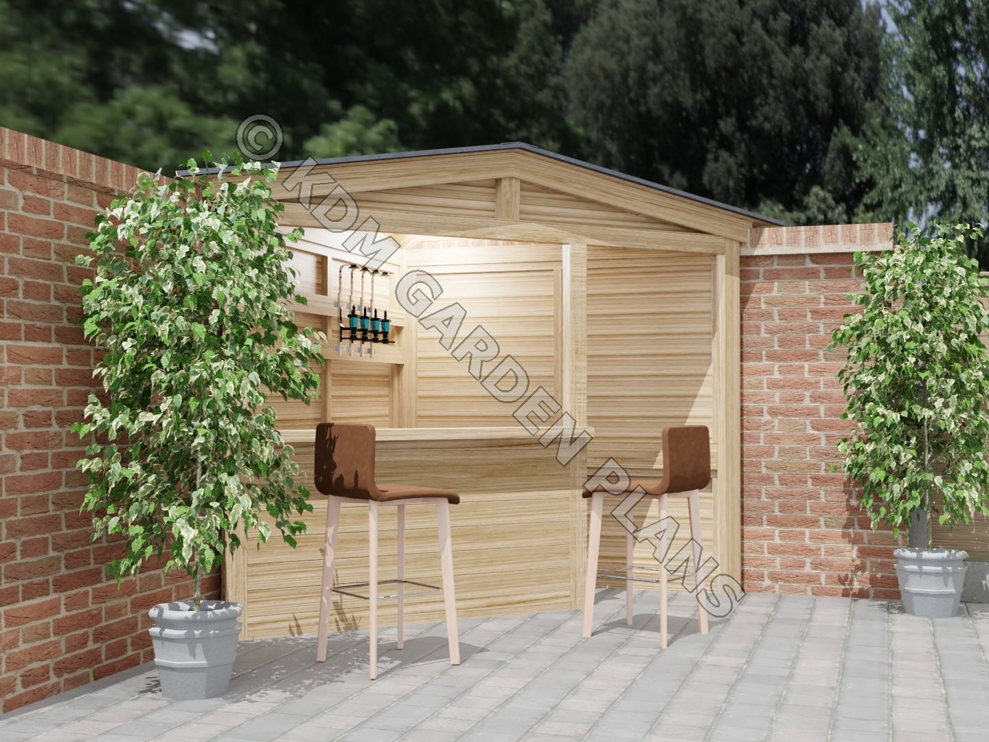 Small Home Corner Garden Bar 2.1x2.1m Cocktail BBQ Bar Etsy UK