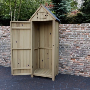 Plans for Wooden Garden Tall Sentry Box Small Shed Store Digital ...