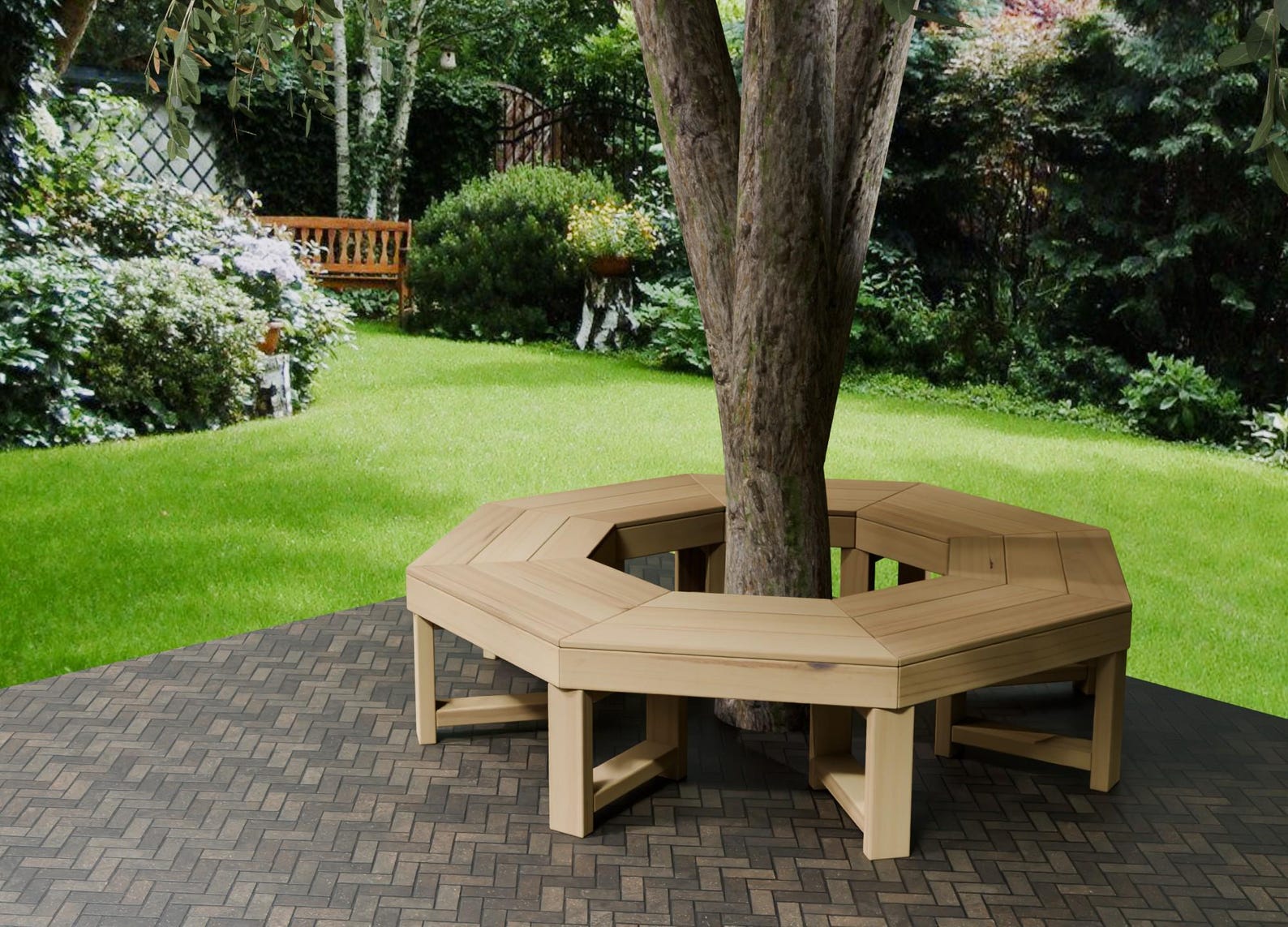 Octagonal Tree Riser Plans for Wooden Tree Surround Seat Octagonal - Woodwork Plans Only UK ...