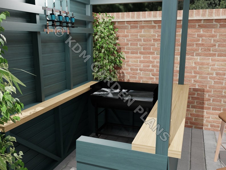 Home Garden Bar / BBQ Shelter Tiki Style 1.5x2m build Plans Etsy