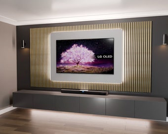 Media Wall Schritt für Schritt Pläne 45 "bis 85" Tv DIY Digitale Holzarbeitspläne Nur UK Metric Easy Build Schließt Materialien an