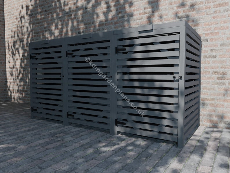 Woodwork Plans for Single Double Triple Quad Wheelie Bin Store Etsy UK