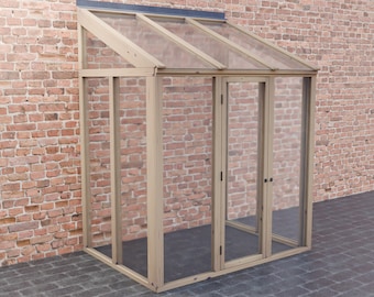 Plans for Medium Small Modular Wooden Lean To Greenhouse 3 Bay 1.95m x 1.42m Digital Woodwork Plan Download UK Metric Excludes Materials