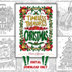 Libro para colorear de Navidad para adultos, adolescentes y personas mayores - 40 diseños para colorear - Tesoros eternos de Navidad - Descargar PDF
