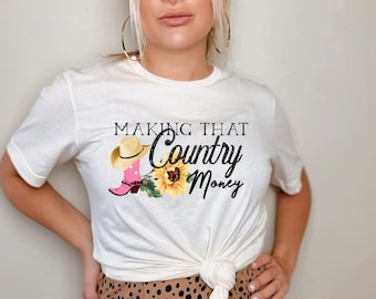 Country Money T-Shirt, Miranda Lambert Fan Tee, Western Graphic