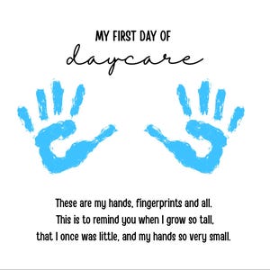 My First Day of Daycare Handprint Craft