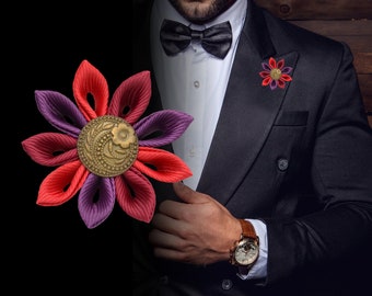 Buttonhole flower "Passionate" Buttonhole flower // Boutonniere // Corsage // Lapel jewelry